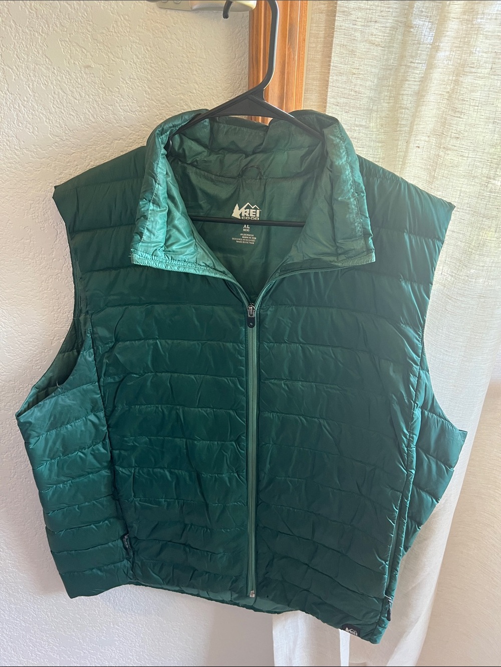 REI Men's Quilted Insulated Vest in Forest Green
